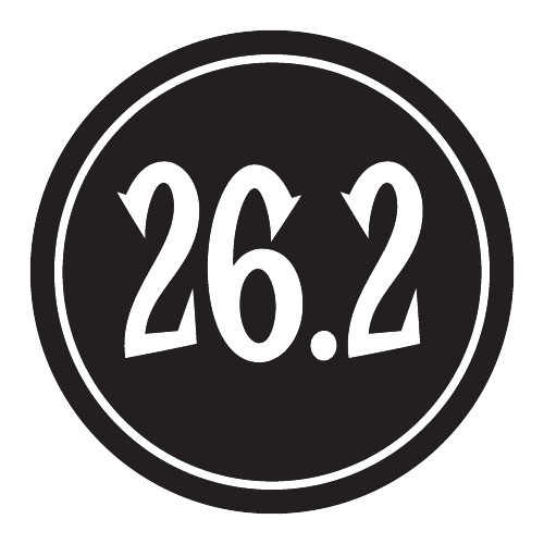 26.2 Sticker – 2.5" Circle (Black)-547