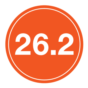 26.2 Sticker – 4" Circle (Orange)-0