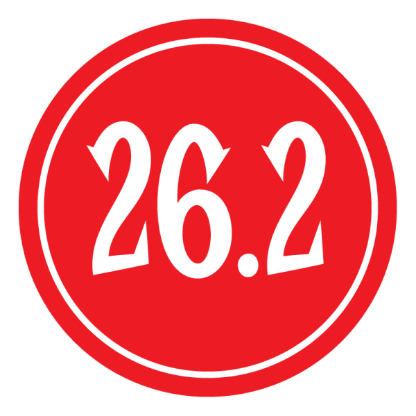 26.2 Sticker – 2.5" Circle (Red)-0