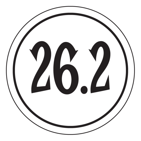 26.2 Sticker – 2.5" Circle (White)-705