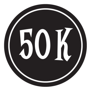 50K Sticker – 2.5" Circle (Black)-0