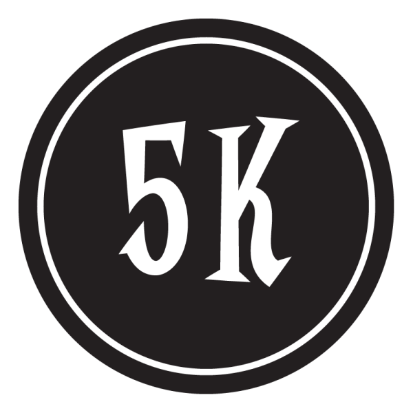 5K Sticker – 2.5" Circle (Black)-0
